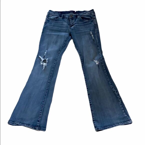 Vigoss Women’s Distressed Flare Jeans - Picture 2 of 8